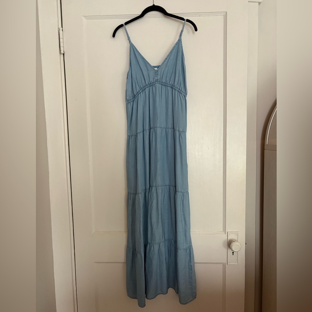 H&M Light Blue Spaghetti Strap Maxi Dress